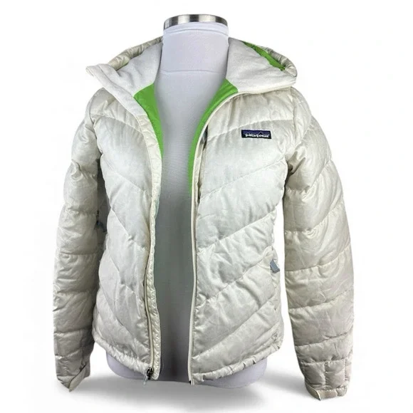 Patagonia Pipe Down Puffer Goose Insulated Coat Off White Women's Medium *Flawed - Picture 16 of 16